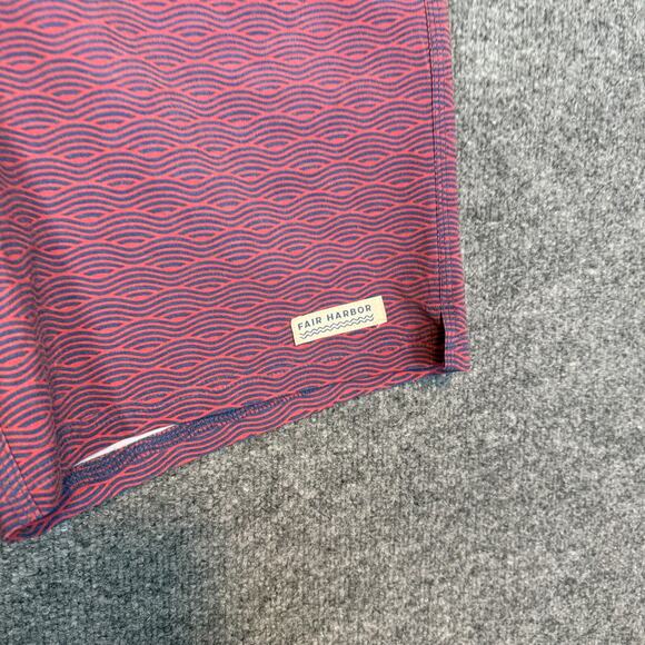 Fair Harbor Swim Trunks Mens 34 Red Geometric Board Shorts Swim Surf Casual - Picture 3 of 10